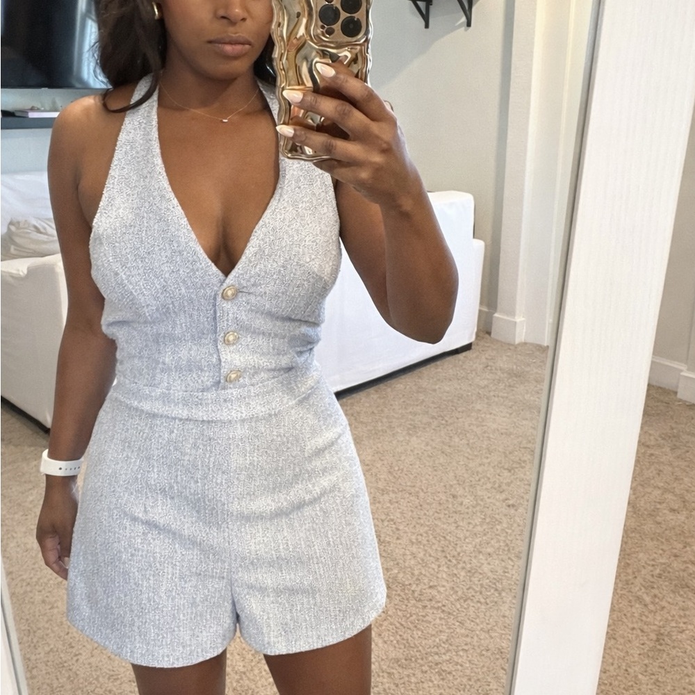 Stylish Blue Halter Romper